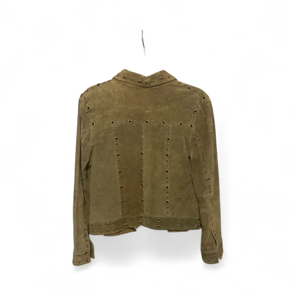 Tres Jolie vintage Olive Green suede leather Jackets - Picture 3 of 6